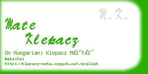 mate klepacz business card